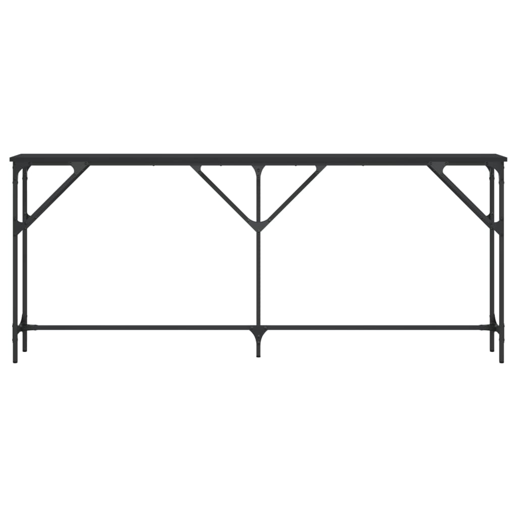 Console table black 180x23x75 cm engineered wood