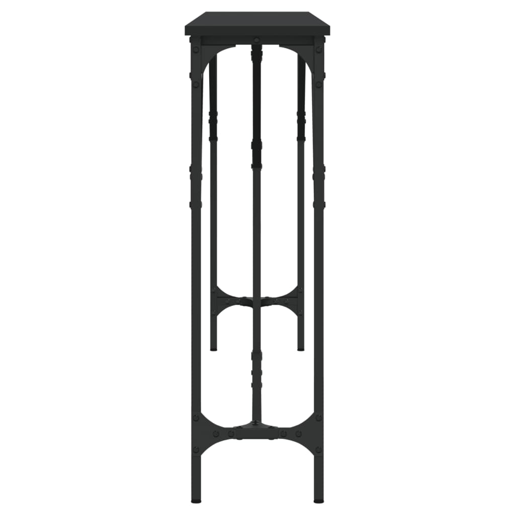 Console table black 180x23x75 cm engineered wood