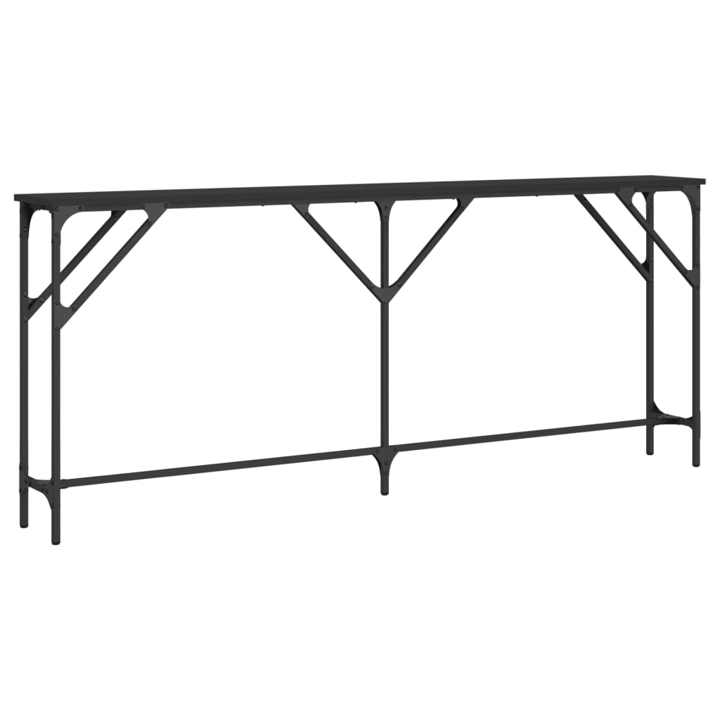 Console table black 180x23x75 cm engineered wood
