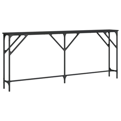 Console table black 180x23x75 cm engineered wood
