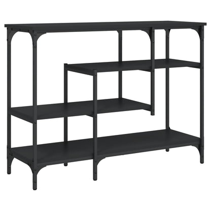 Console table with shelves black 100x35x75 cm