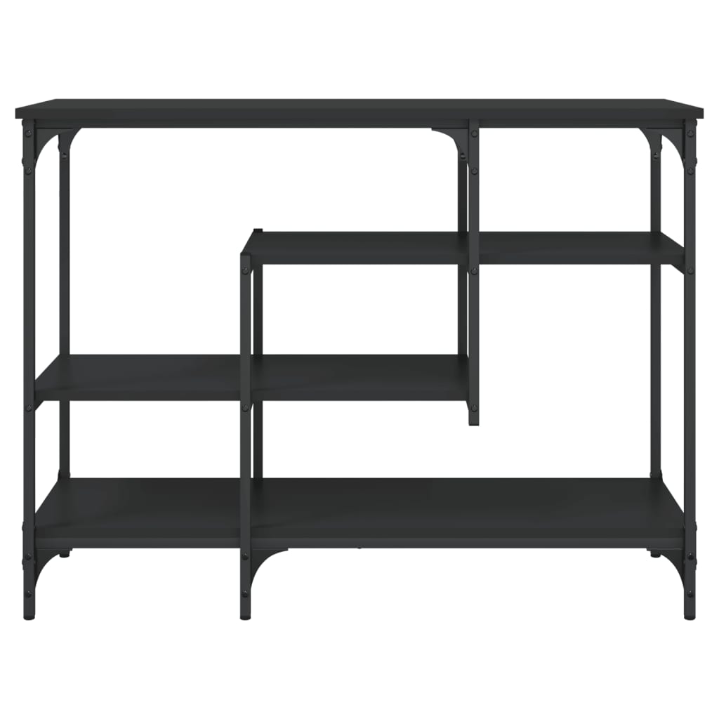 Console table with shelves black 100x35x75 cm