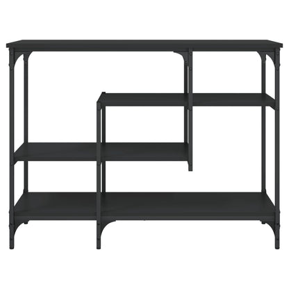 Console table with shelves black 100x35x75 cm