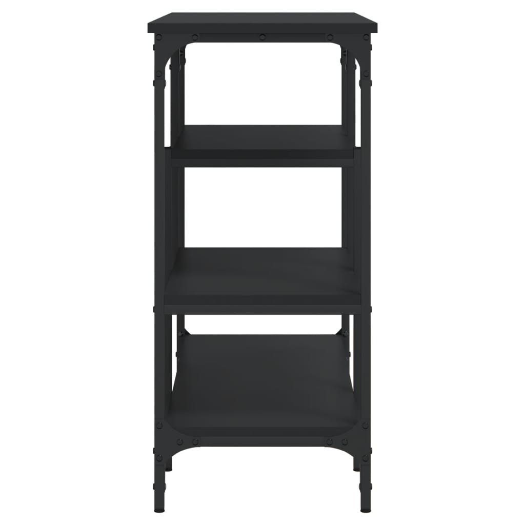 Console table with shelves black 100x35x75 cm