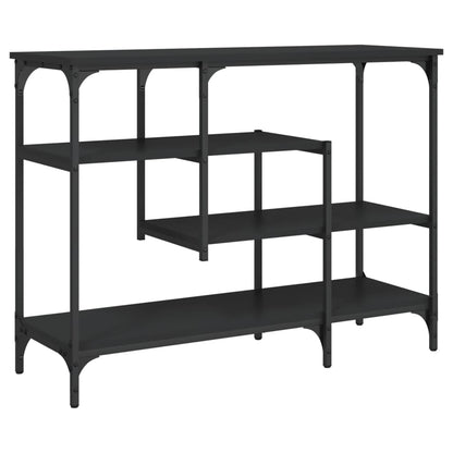 Console table with shelves black 100x35x75 cm