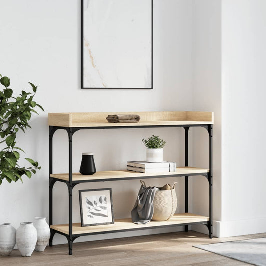 Console table with shelves sonoma oak 100x30x80 cm