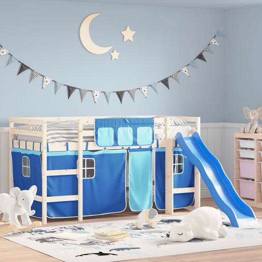 Curtains for loft bed blue polyester