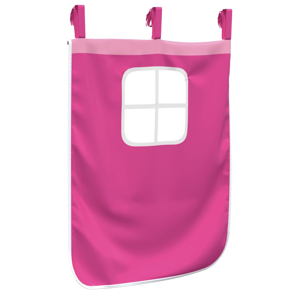 Gardiner för loftsäng med torn rosa polyester