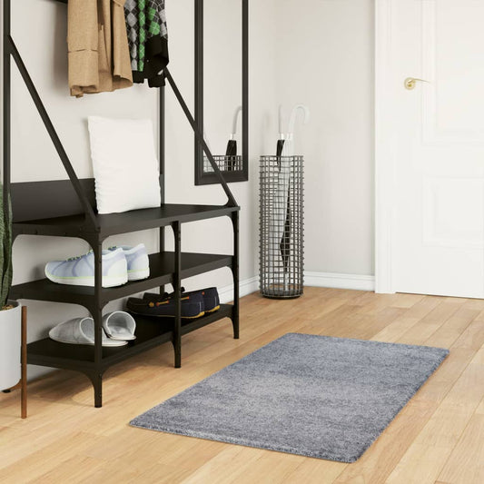 PAMPLONA long pile modern rug blue 60x110 cm