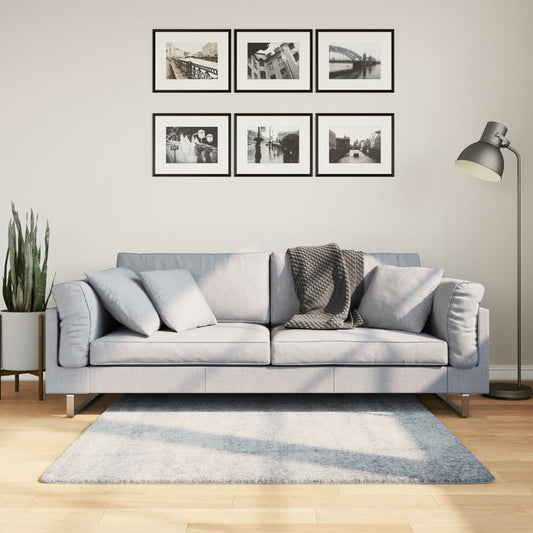 PAMPLONA long pile modern rug blue 120x120 cm