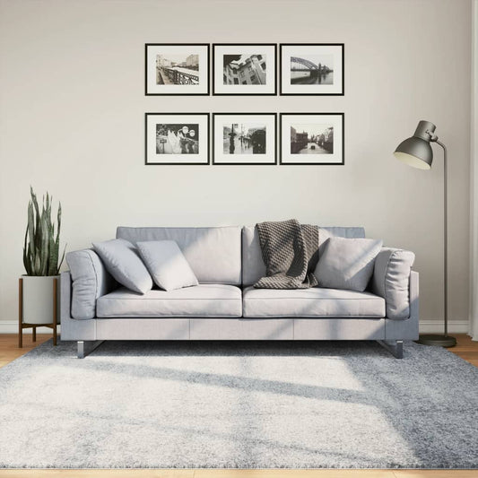 PAMPLONA long pile modern rug blue 200x200 cm