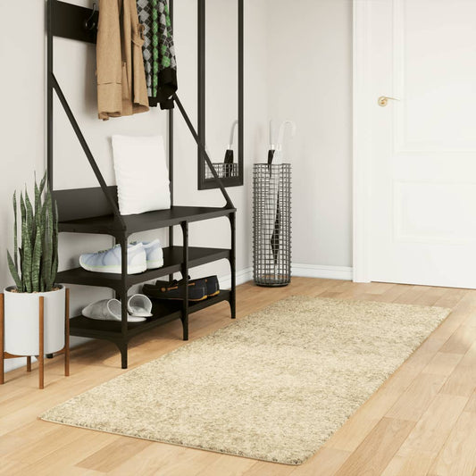 PAMPLONA long pile modern rug gold 80x200 cm