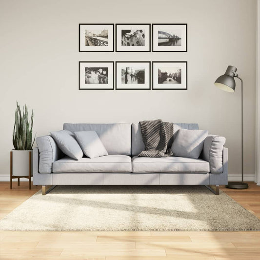 PAMPLONA long pile modern rug gold 160x160 cm