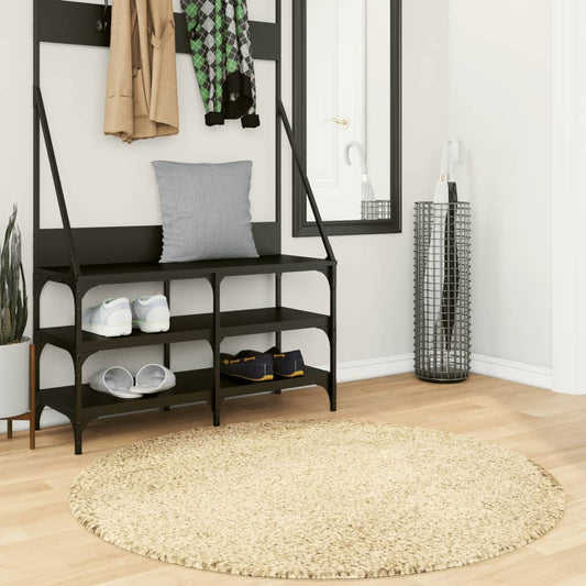 PAMPLONA long pile modern rug gold Ø 120 cm