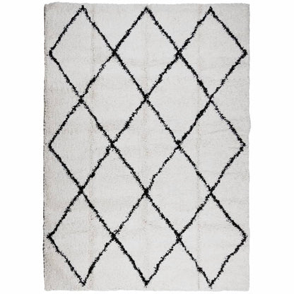 PAMPLONA long pile modern rug cream &amp; black 240x340 cm