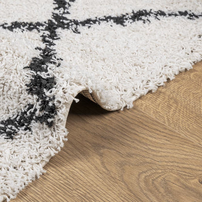PAMPLONA long pile modern rug cream &amp; black 240x340 cm