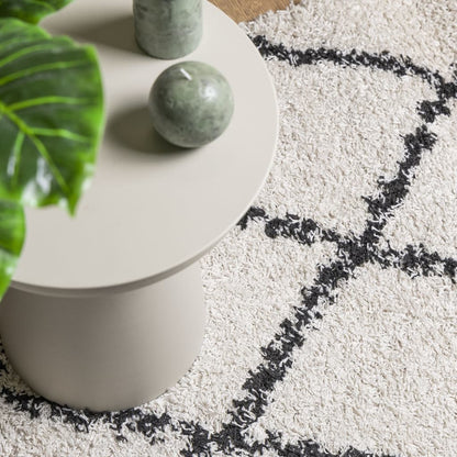 PAMPLONA long pile modern rug cream &amp; black 240x340 cm