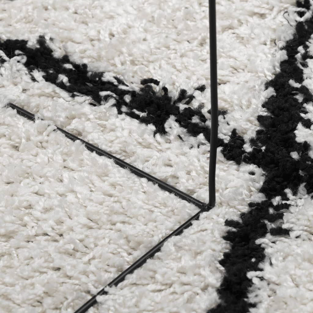 PAMPLONA long pile modern rug cream &amp; black 240x340 cm