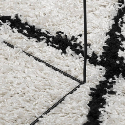 PAMPLONA long pile modern rug cream &amp; black 240x340 cm