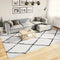 PAMPLONA long pile modern rug cream &amp; black 240x340 cm