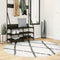 PAMPLONA long pile modern cream &amp; black rug Ø 160 cm