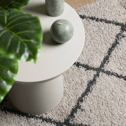 PAMPLONA long pile modern rug beige &amp; anthracite 120x170 cm
