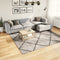 PAMPLONA long pile modern rug beige &amp; anthracite 240x240 cm