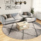 PAMPLONA long pile modern rug beige &amp; anthracite Ø 280 cm