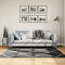 PAMPLONA long pile modern rug black &amp; cream 160x160 cm