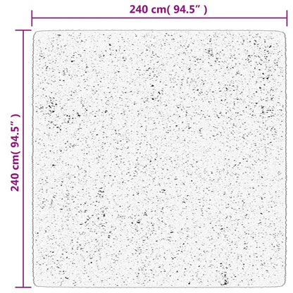 PAMPLONA long pile modern rug black &amp; cream 240x240 cm