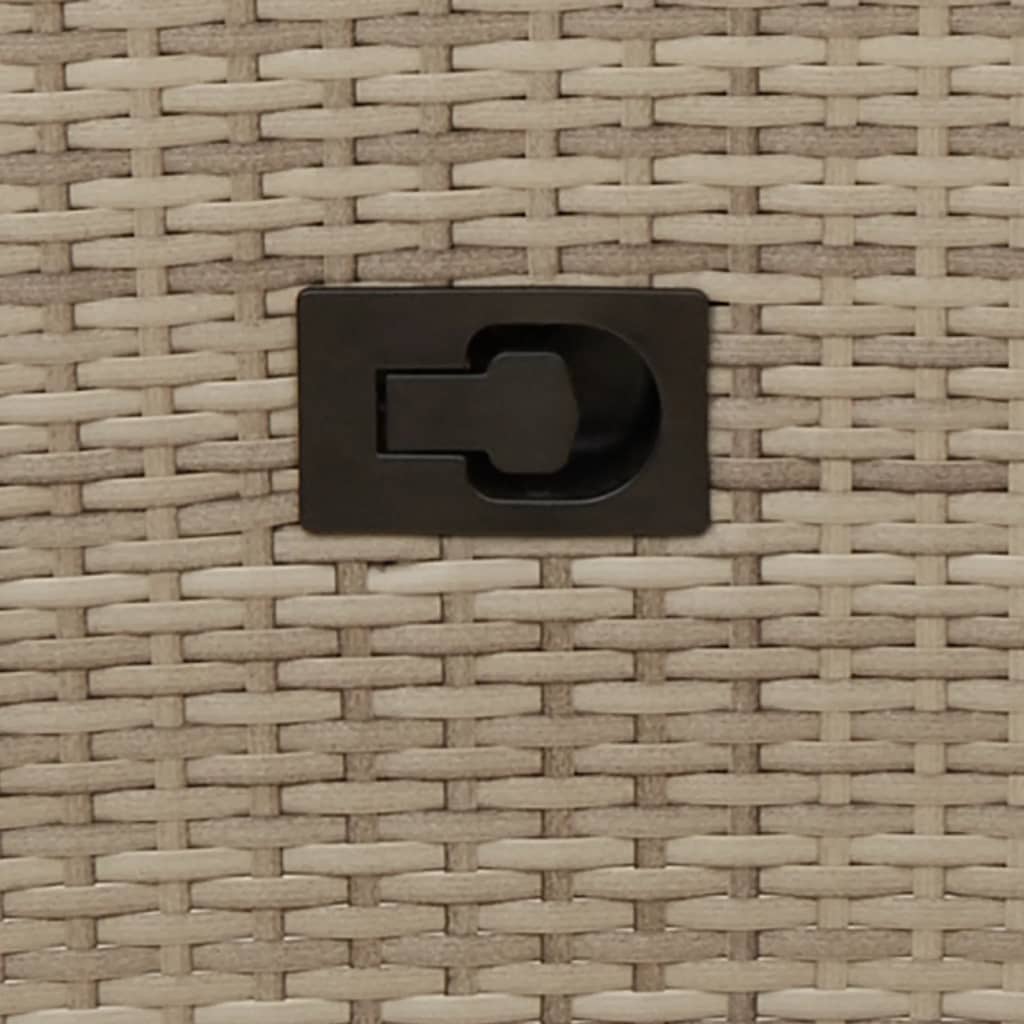 Justerbar trädgårdsstol med dynor beige konstrotting