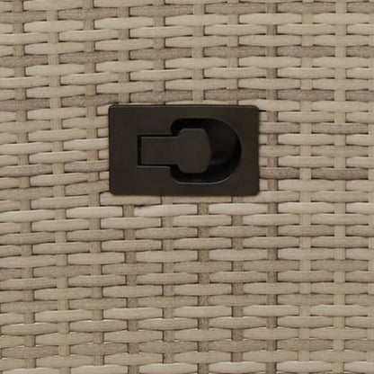 Justerbar trädgårdsstol med dynor beige konstrotting