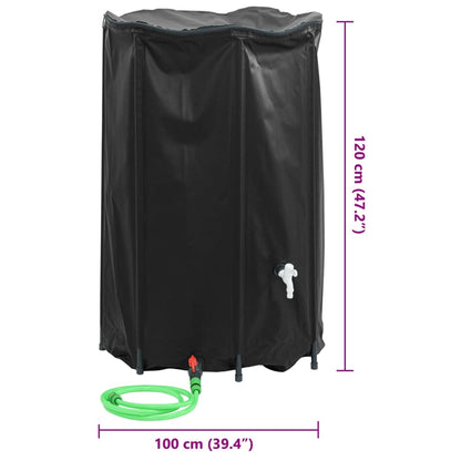 Water tank with tap foldable 1000 L PVC