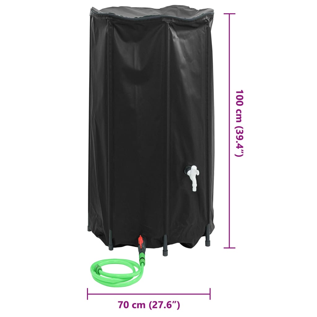 Vattentank med kran vikbar 380 L PVC