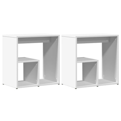Side table 2 pcs white 50x30x50 cm engineered wood