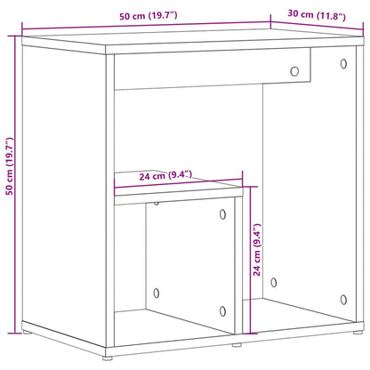 Side table 2 pcs white 50x30x50 cm engineered wood