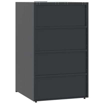 Skjul för sopkärl för 2 platser antracit 138x79x117 cm stål