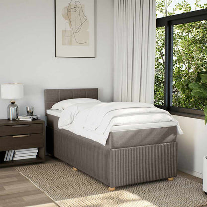 Ramsäng med madrass taupe 100x200 cm tyg