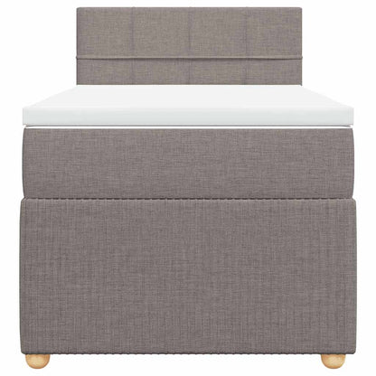 Ramsäng med madrass taupe 100x200 cm tyg