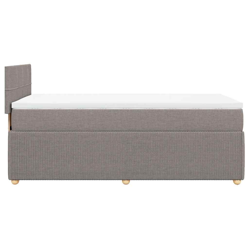 Ramsäng med madrass taupe 100x200 cm tyg