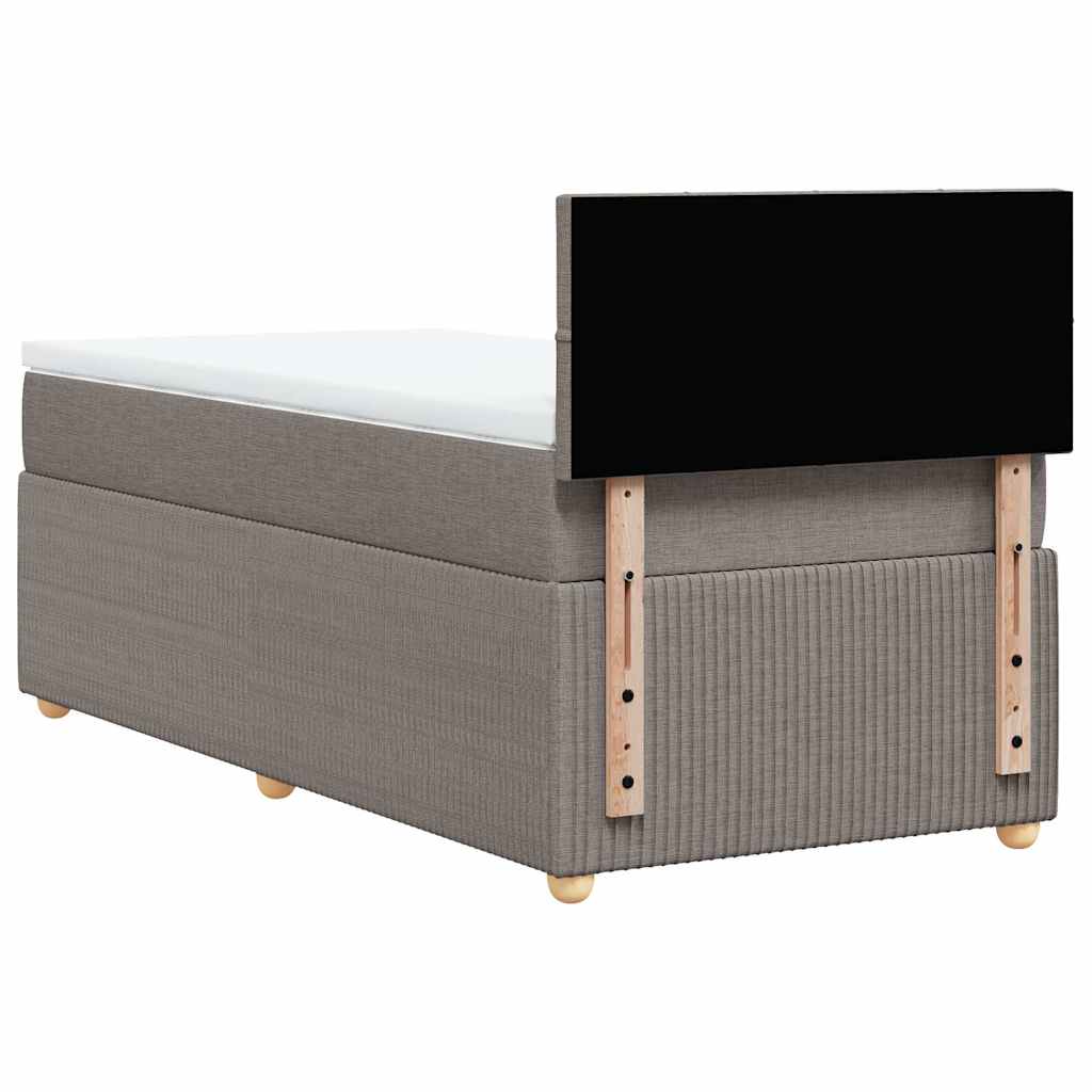 Ramsäng med madrass taupe 100x200 cm tyg