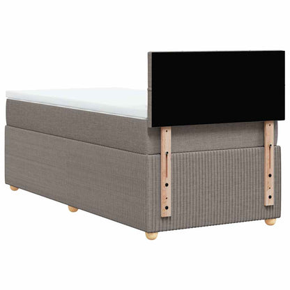 Ramsäng med madrass taupe 100x200 cm tyg