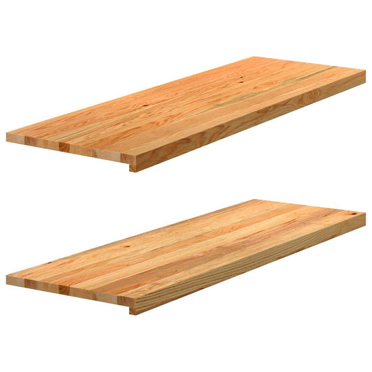 Window benches 2 pcs light brown 120x40x2 cm solid oak