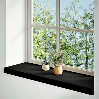 Window benches 2 pcs dark brown 80x25x2 cm solid oak