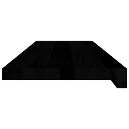 Window benches 2 pcs dark brown 80x25x2 cm solid oak