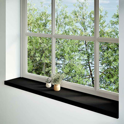 Window benches 2 pcs dark brown 140x25x2 cm solid oak