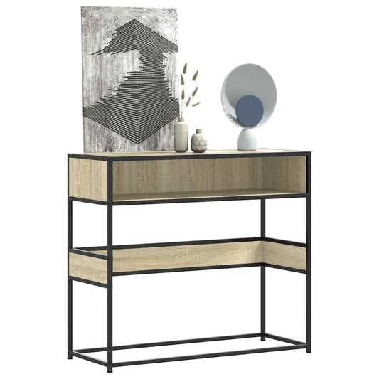 Relief table sonoma oak 90x35x80 cm engineered wood