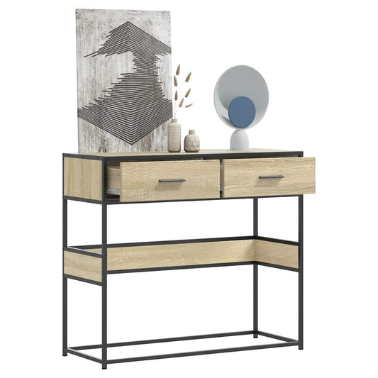 Relief table sonoma oak 90x35x80 cm engineered wood