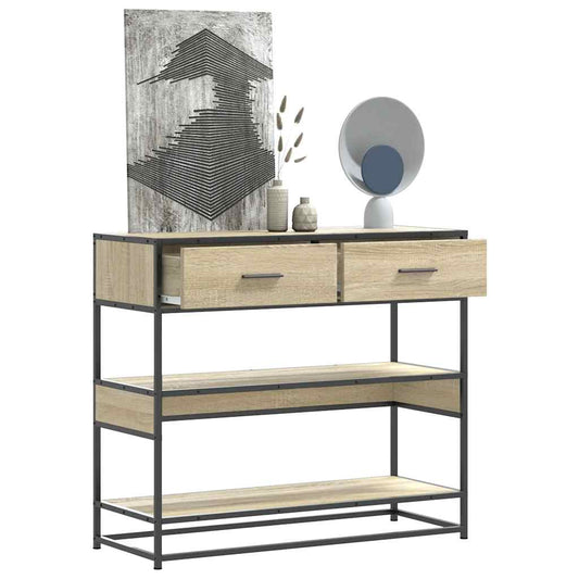 Relief table sonoma oak 90x35x80 cm engineered wood