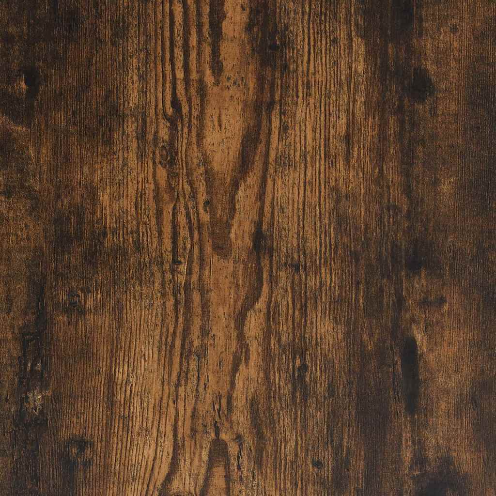 Skåp med hjul rökfärgad ek 72x33x42,5 cm konstruerat trä
